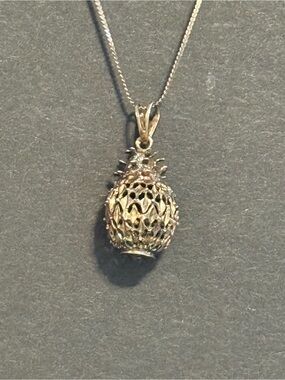 Silver-Tone Pineapple Pendant Necklace - Women's Jewelry